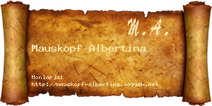 Mauskopf Albertina névjegykártya